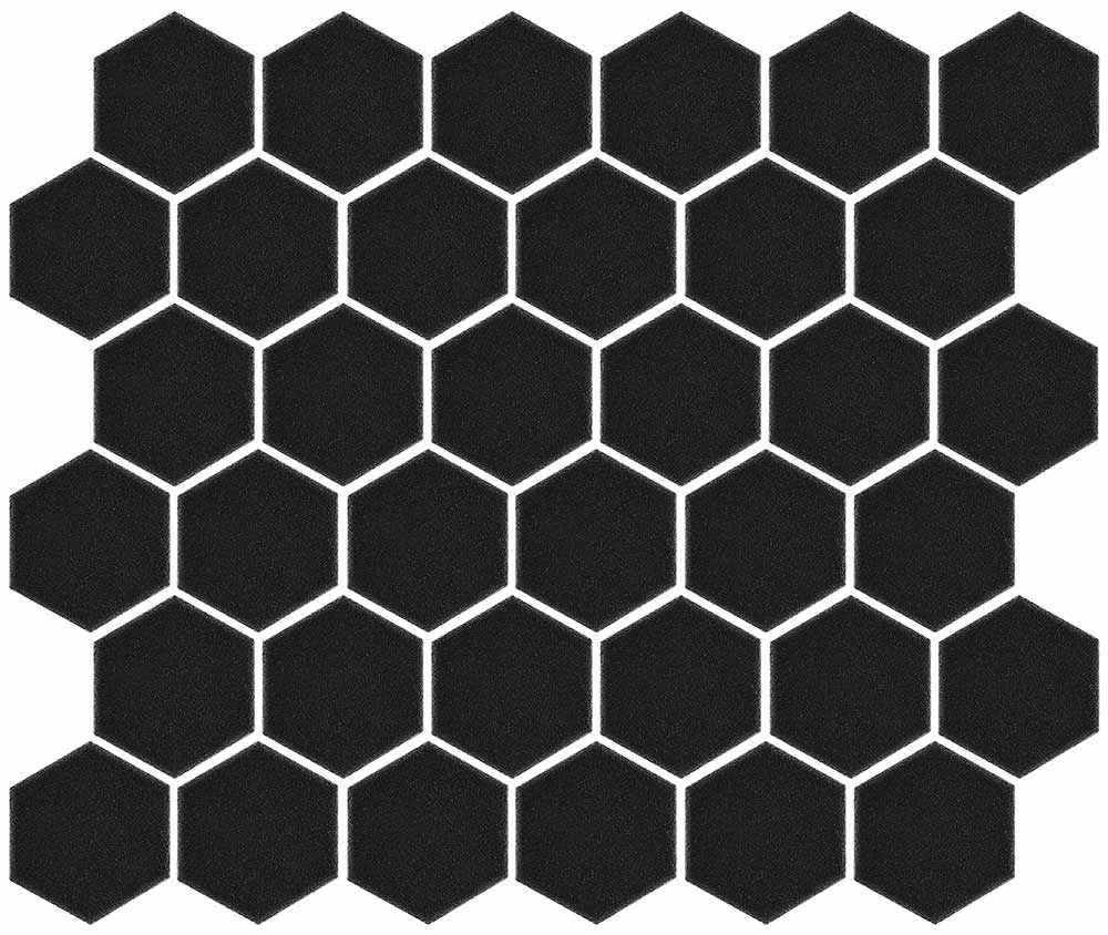 51mm Hexagon Mosaic Gloss Black