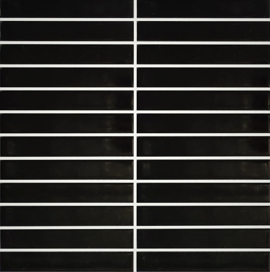 Kit Kat Mosaic Gloss Black 300x300mm