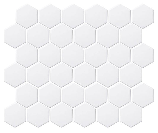 51mm Hexagon Mosaic Gloss White