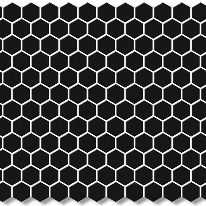 23mm Hexagon Mosaic Gloss Black