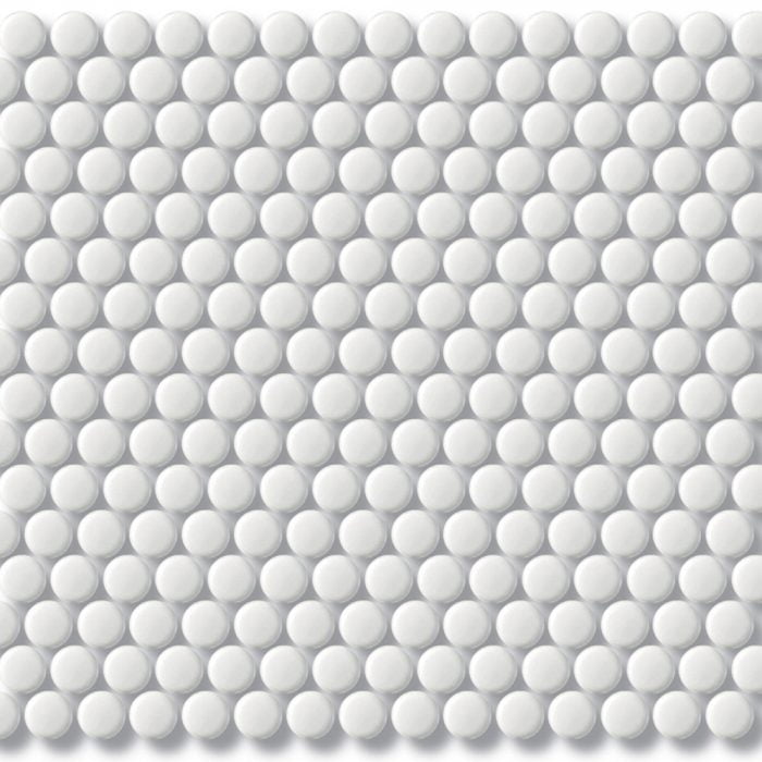 Penny Round Mosaic Matt White 309x315mm