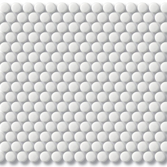 Penny Round Mosaic Matt White 309x315mm