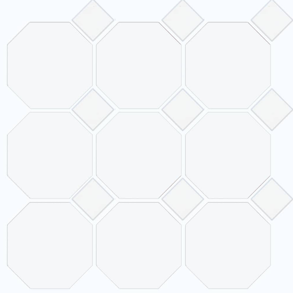 Octagonal Matt White and Gloss Dot 297x297mm